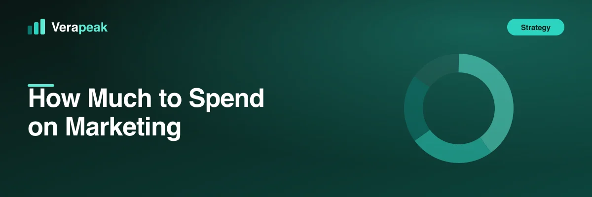 Verapeak Digital blog cover with a teal donut budget chart, titled How Much to Spend on Marketing.